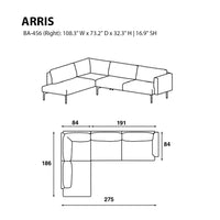Light gray sectional sofa with clean lines and minimalist design; perfect for modern and contemporary interiors.