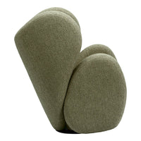 Soft, textured green upholstery with smooth, curvy shapes and modern design patterns. Ideal for contemporary decor.
