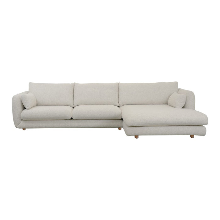 Bloom 2-Seater Sofa w/ Chaise Lounge - Wooden Legs
