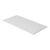 White rectangular shelf with a smooth, minimalistic surface and subtle wood grain edge detail.