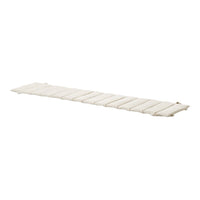 Cream-colored padded mattress topper with a ribbed pattern. Ideal for added comfort and support.