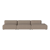 Modern modular sofa in a soft taupe color with smooth, minimalist design and no visible patterns.