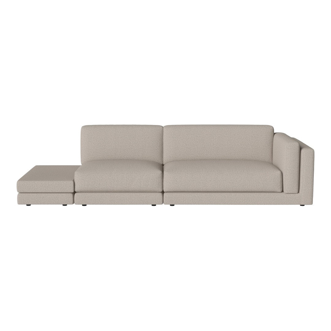 Light beige modern sectional sofa with clean lines and minimalistic design. Perfect for contemporary living spaces.