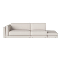 Modern beige sectional sofa with smooth, clean lines and no visible patterns, ideal for contemporary decor.