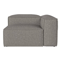 Gray upholstered modular sofa with a subtle textured pattern, featuring clean lines and a modern design.