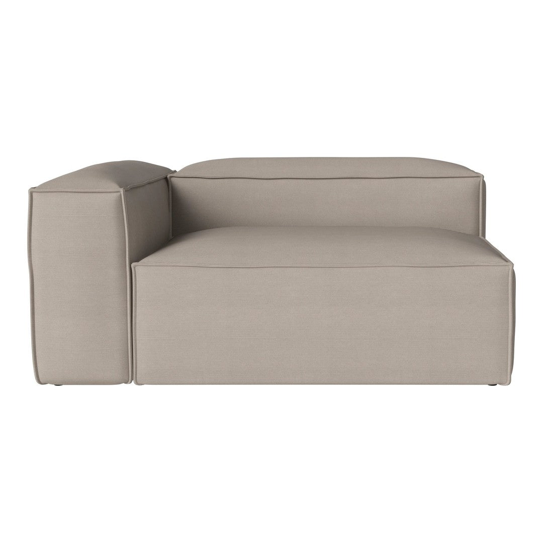 Beige modular sofa with a smooth, textured finish and clean lines, ideal for modern living spaces.