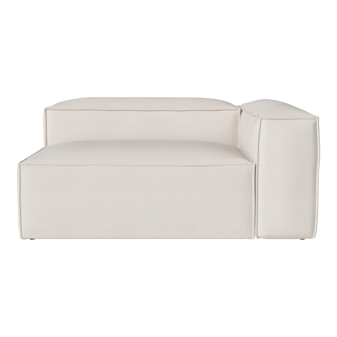 Cream-colored modular sofa with subtle ribbed texture, offering a modern, minimalist design. Perfect for chic interiors.