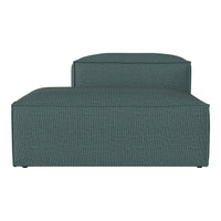 Teal textured chaise lounge with a clean, modern design and minimalistic pattern, perfect for contemporary decor.