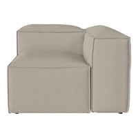 Beige modular sofa section with smooth, minimalist design and subtle texture. Ideal for modern living spaces.