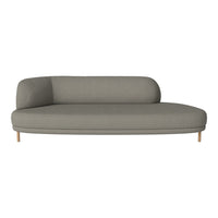 Modern gray upholstered sofa with a sleek, minimalist design and smooth fabric texture.