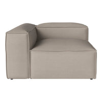 Light beige modern modular sofa with minimalist design and smooth, textured upholstery.