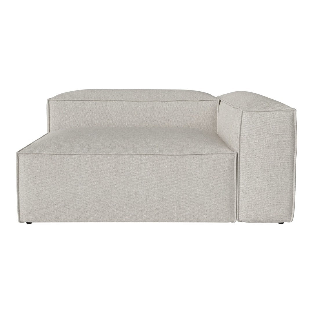 Light beige sectional sofa with a smooth, minimalist design and subtle texture. Perfect for modern living spaces.