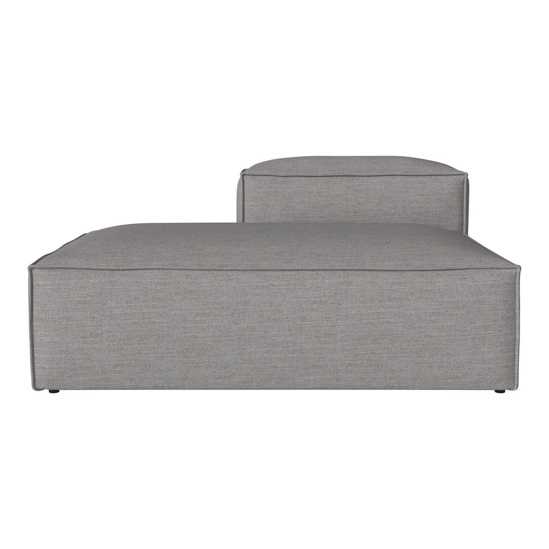Gray modular lounge chair with a sleek, minimalist design and subtle textured fabric. Perfect for modern decor.