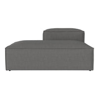 Gray modular sofa with a sleek, contemporary design and smooth fabric texture. Ideal for modern living spaces.
