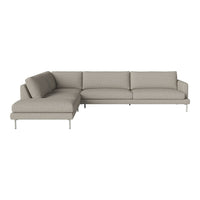 "Modern light gray sectional sofa with clean lines and minimalist design, perfect for contemporary living spaces."