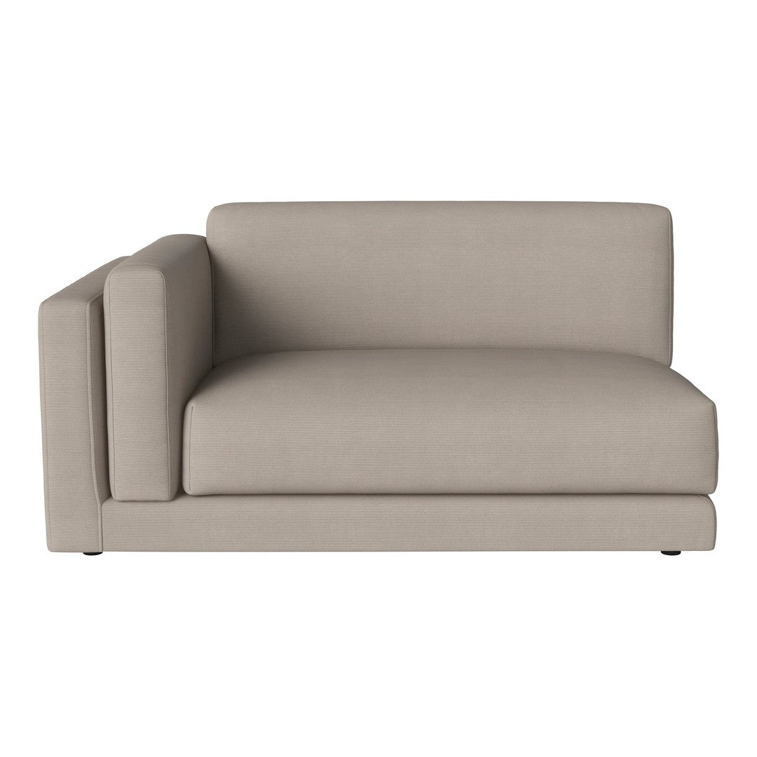 Light beige sofa with a smooth, textured fabric and minimalistic design, perfect for modern interiors.