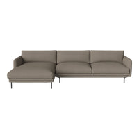 Modern beige sectional sofa with clean lines and soft cushions; perfect for contemporary living spaces.