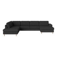 Stylish dark gray sectional sofa with clean lines and textured fabric. Perfect for modern living spaces.