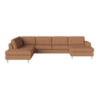"Modern brown sectional sofa with a textured fabric and clean lines, perfect for stylish living spaces."