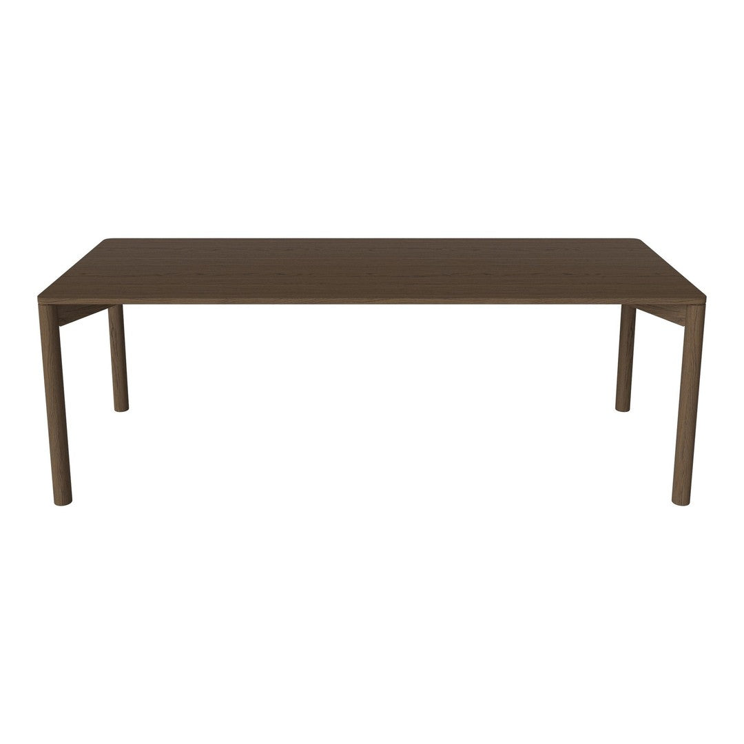 Brown rectangular dining table with a sleek, modern design and clean lines, perfect for contemporary interiors.