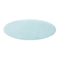 Light blue oval placemat with a smooth, solid color pattern, perfect for modern dining decor.