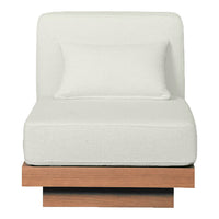 Cozy white upholstered chair with a smooth texture and a natural wood base, offering minimalist design and modern elegance.