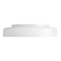White circular lamp shade with a smooth, matte finish and a minimalist design. Ideal for modern decor.