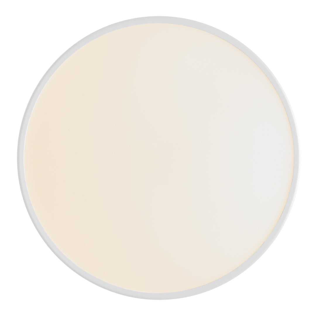 Round plate with a smooth, creamy beige surface and a subtle white rim, perfect for elegant dining.