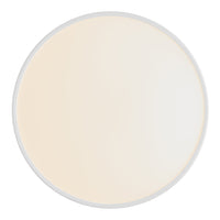 Round plate with a smooth, creamy beige surface and a subtle white rim, perfect for elegant dining.