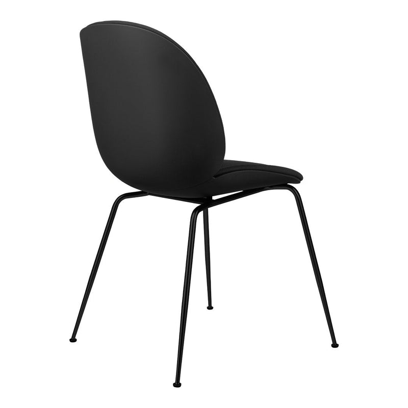 Beetle Dining Chair - Front Upholstered - Black Semi Matt Conic Base