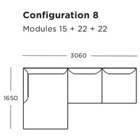 "Configuration 8 diagram showcasing modular layout with clean lines and minimalist design."