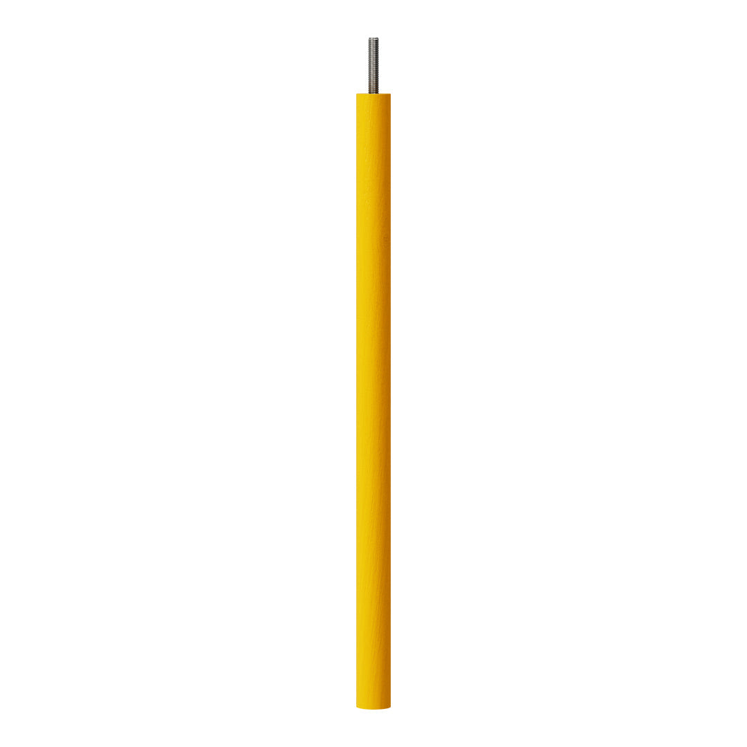 Bright yellow pole with a sleek silver tip, featuring a smooth, solid color finish. Perfect for vibrant decor.