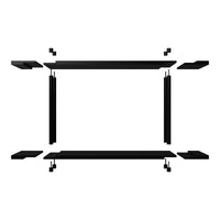 Black rectangular shelving unit with sleek, minimalist design and no visible patterns.