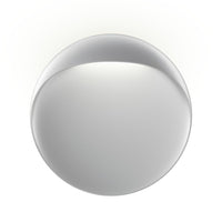 Sleek, reflective silver round mirror with a smooth, polished finish against a white background.