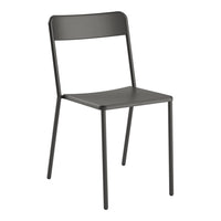 Simple black dining chair with a sleek, minimalist design and smooth, matte finish.