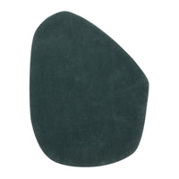 Dark green, smooth, organic-shaped cushion with a subtle matte finish. Perfect for modern decor.