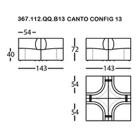 "Diagram showcasing a modern, geometric furniture design with clean lines and symmetrical patterns."