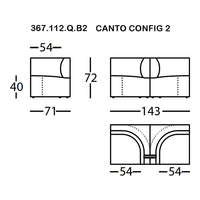 Canto Config 2 sofa design in neutral colors with smooth, modern lines and subtle curved patterns.