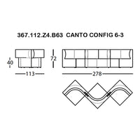 Canto Config 6-3 in sleek lines with elegant curves, featuring a modern monochrome design.
