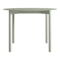 Light green round table with a smooth finish and simple design, perfect for modern decor.