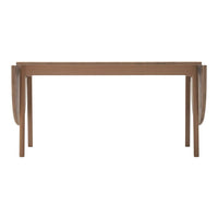 Natural wood dining table with a warm brown finish and clean, minimalist lines. Perfect for modern interiors.