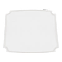 Elegant white rectangular placemat with subtle scalloped edges, perfect for any dining setting.