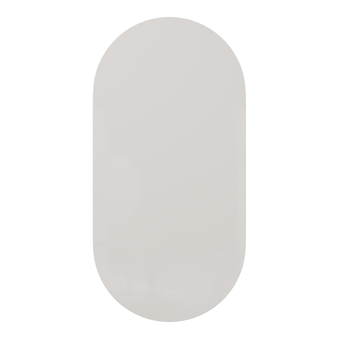 Light gray oval-shaped design with a smooth, matte finish, ideal for modern decor.