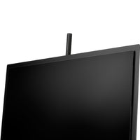 Sleek black monitor with a minimalist design and smooth, even finish. Perfect for any modern workspace.
