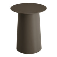 Round charcoal gray side table with a minimalist solid design, perfect for contemporary decor.