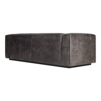Gray velvet rectangular ottoman with a smooth, minimalist design and subtle texture. Perfect for modern decor.