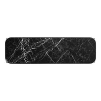 Black marble desk mat with white veining patterns, offering a sleek and modern design. Perfect for stylish workspaces.
