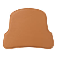 Tan leather chair cushion with a smooth finish and a curved design, perfect for a modern decor style.