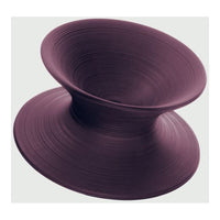 "Deep purple ceramic bowl with smooth, spiral grooves and a modern, unique shape."