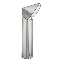 Elegant transparent lamp with a sleek, minimalist design and subtle curves, perfect for modern decor.
